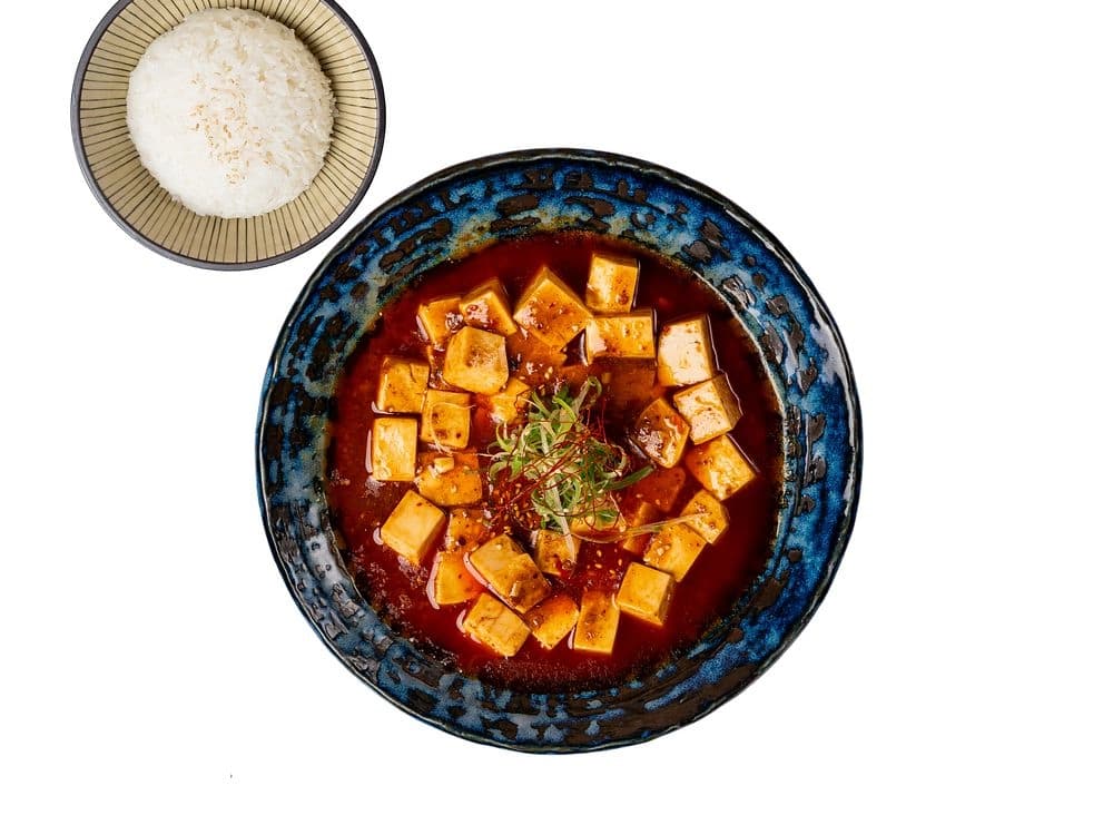 Vegan Mapo Tofu, Rice