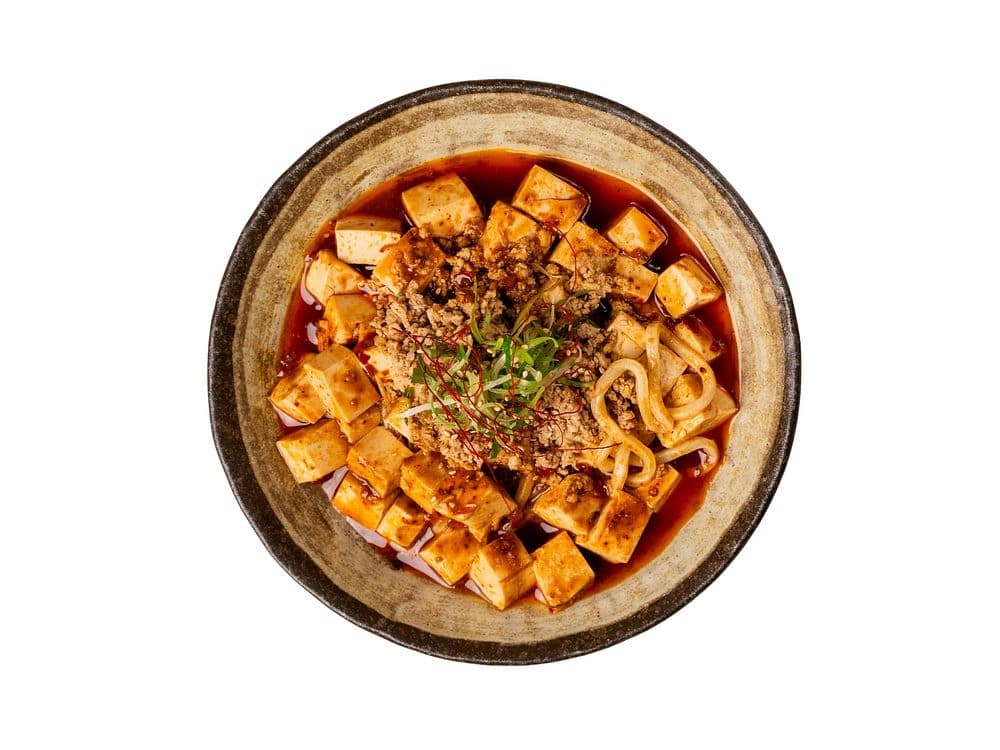 Mapo Tofu with Ground Meat, Udon